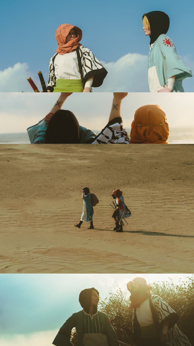 poncha1230's tweet photo. 【cos】ONE PIECE 
アラバスタ
Zoro @moca_ams_m 
Sanji @tokoro10sinta 
______________

仲間のため https://t.co/UfgKMxhvut