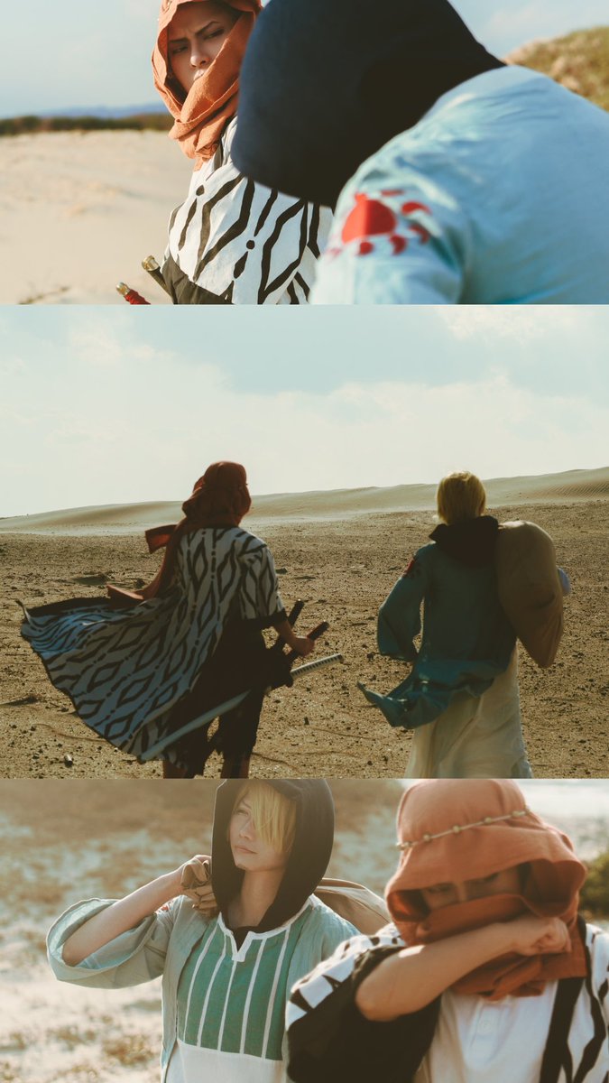 poncha1230's tweet photo. 【cos】ONE PIECE 
アラバスタ
Zoro @moca_ams_m 
Sanji @tokoro10sinta 
______________

仲間のため https://t.co/UfgKMxhvut