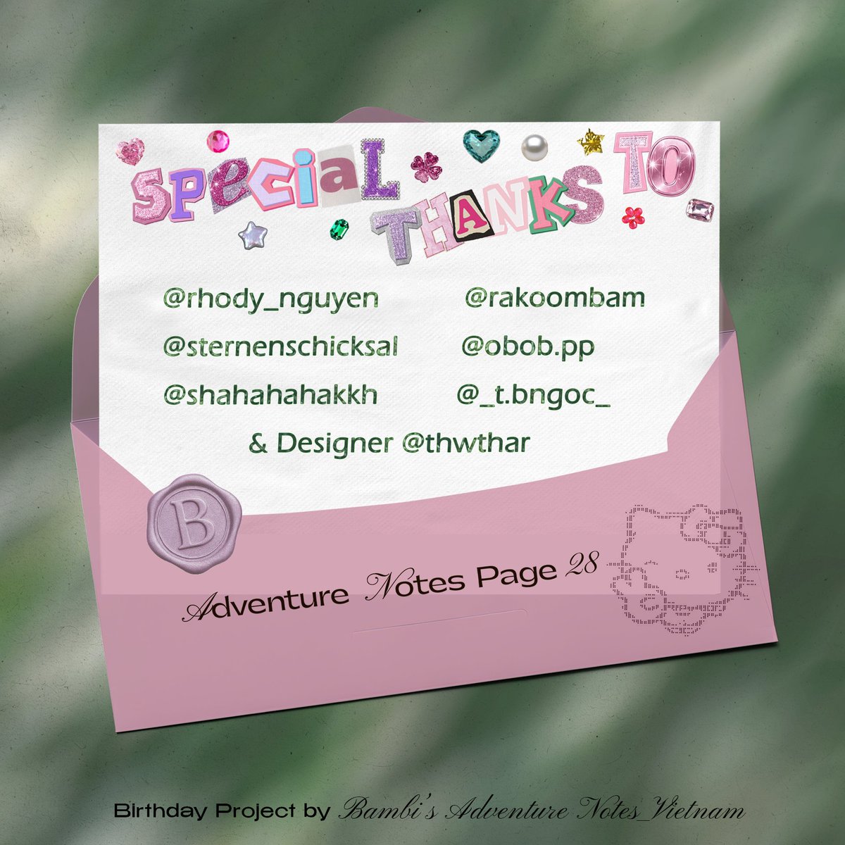 bambinotes_vn's tweet photo. 𝐀𝐝𝐯𝐞𝐧𝐭𝐮𝐫𝐞 𝐍𝐨𝐭𝐞𝐬: 𝐏𝐚𝐠𝐞 𝟐𝟖
𝗣𝗔𝗥𝗧 𝟮 | 𝗕𝗜𝗥𝗧𝗛𝗗𝗔𝗬 𝗚𝗜𝗙𝗧

For Bam's birthday this year, we picked out a ZEE TOP from LSOUL, a Vietnamese brand close to our hearts 🇻🇳 We wanted your gift to carry a little piece of Vietnam with it, just a small way to show how much we love you.

Happy 28th birthday, Bam. You've always been our favorite kind of sunshine, and we hope life gives you just as much back. You deserve all the kindness in the world ❤️
____________
That's a wrap on our first ever birthday project for Bam Saralee. Huge thanks to everyone who worked hard to make "Page 28" happen. We hope to come back bigger and brighter for Bam next time 🥰✨

#BamSaralee #แบมสราลี 
#BamSaralee2026BirthdayProject