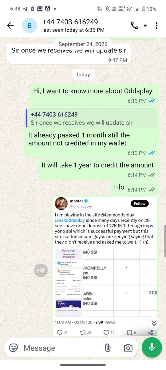 UShasank2's tweet photo. @askoddsplay @ignoredguyy Same matter but there is no response from past 1 month @teamoddsplay https://t.co/whqFYV3A66