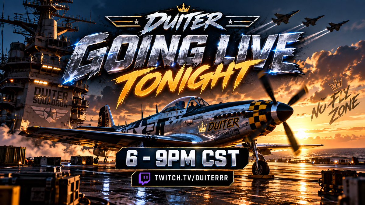 Duiterrr's tweet photo. 🚨 THE SQUADRON IS DEPLOYING TONIGHT 🚨✈️

🔴 LIVE 6–9 PM CST

Lock in, squad. We’re taking over the skies and running some lobbies. No Fly Zone is OPEN. 😤🔥 https://t.co/eBVNeMamBS