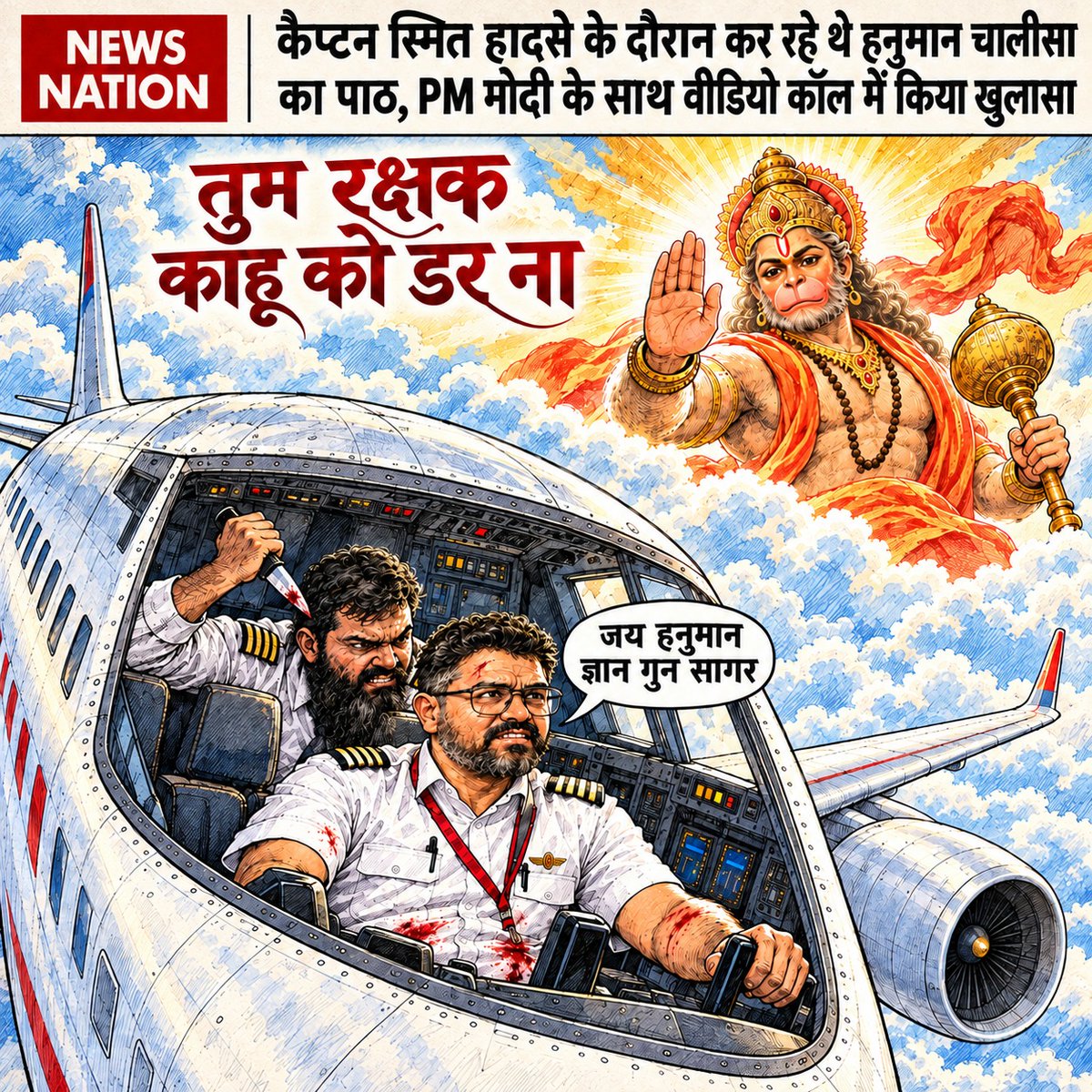BJP4Bihar's tweet photo. तुम रक्षक काहू को डरना..🚩

भारतीय पायलट कैप्टन स्मित मच्छार ने दिखा दिया कि सनातन के संस्कार संकट की घड़ी में भी डर नहीं, साहस जगाते हैं। https://t.co/sVCIr9FKk7