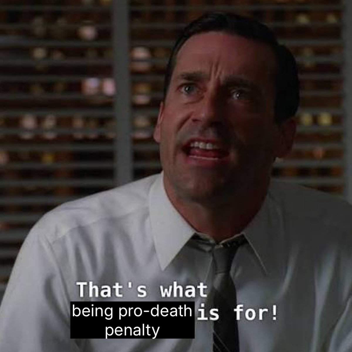 scullyenjoyer's tweet photo. “i’m anti death penalty except for the people i think are really bad” https://t.co/BcoKGBJ0uX