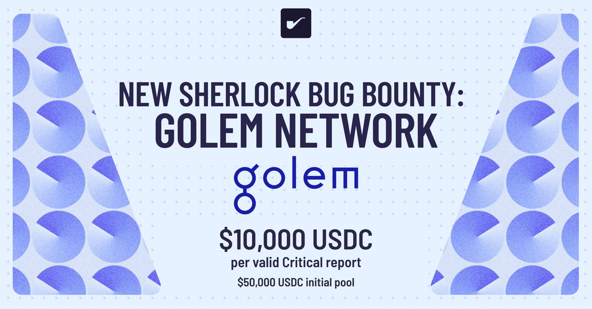 sherlockdefi's tweet photo. New Sherlock Bug Bounty: @golemproject

Golem is building a global, DePIN marketplace for computational resources, connecting idle CPU, GPU and memory with the workloads that need them.

$10,000 USDC per valid Critical report.

Reward details below 👇 https://t.co/TrEG7cnoIE