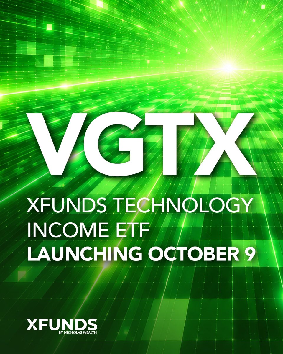 XFunds_'s tweet photo. One week out. $VGTX, the #XFUNDS Technology Income ETF, is closing in on launch, developed to keep tech innovation and income moving in the same direction.

7 days.

#VGTX https://t.co/vDC6eP0KK0
