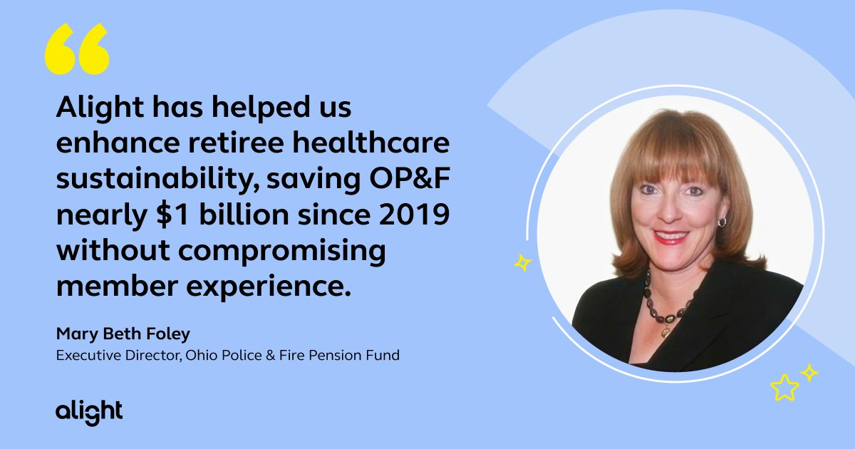 AlightSolutions's tweet photo. The impact: about $130 million in annual savings for OP&amp;F.

Your retirees deserve quality coverage, personalized support and meaningful choice. Partner with Alight today: https://t.co/Y9lHuChbvu https://t.co/OnjB8f2SfA