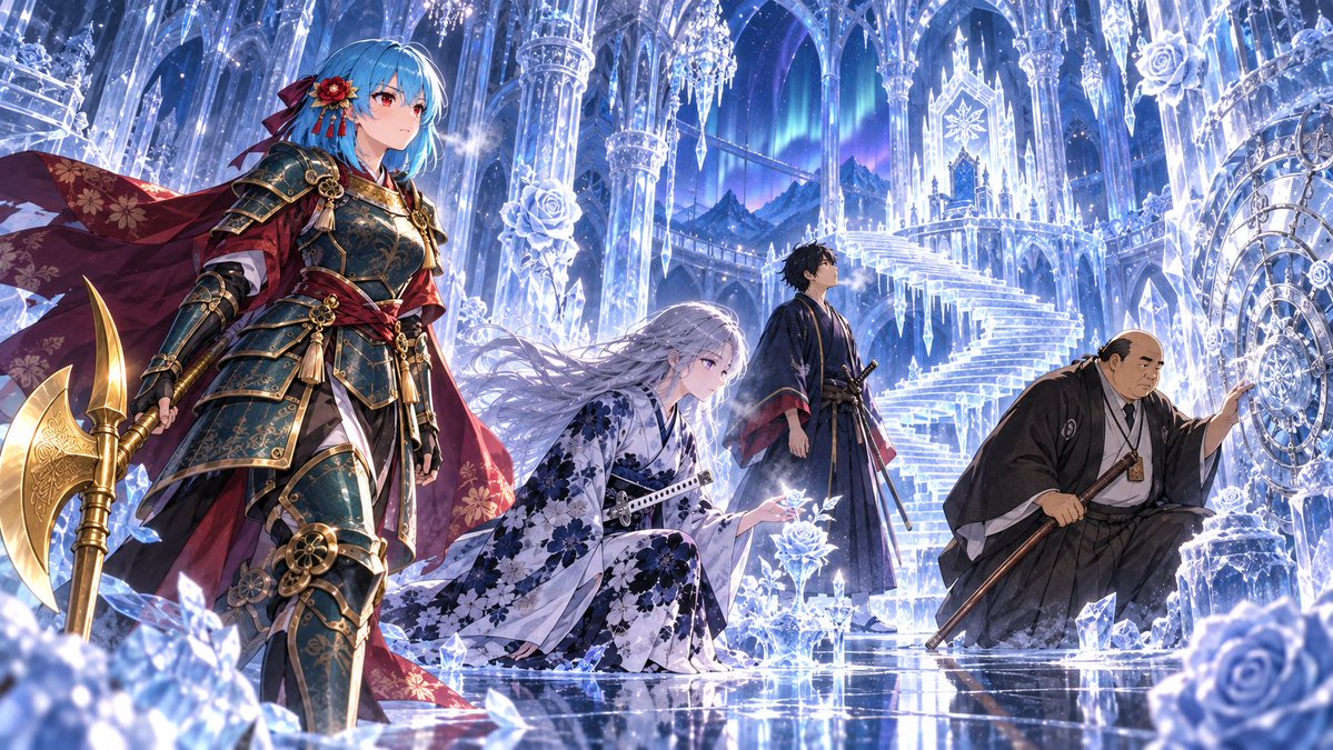 RAKUGAKIFAM's tweet photo. #神秘の秘境へようこそ

@lionmochiko さんの企画に参戦
出演⚔️✨

@samurai_papaDad 
 若武者、白銀のサムライ
@Miya0828AIMaker 赤眼の騎士
@kyono_ojisan 役人侍 https://t.co/qxNjGWh4mL