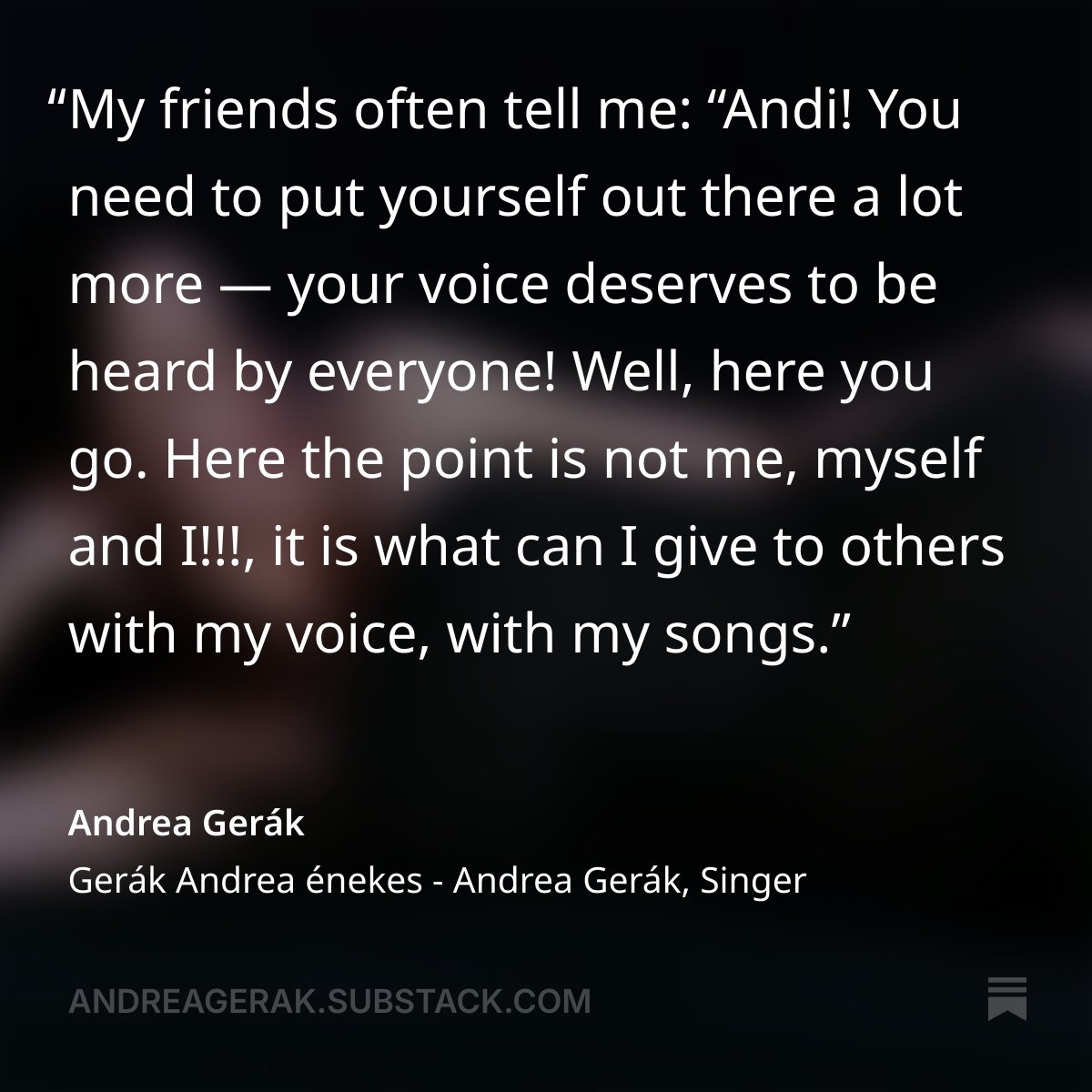 AndreaGerak's tweet photo. Szégyentelen önreklám, Shameless self-promotion ☺️ 

👉 https://t.co/sw8KX1SX2D 
Gerák Andrea énekes - Andrea Gerák, Singer 

#GerákAndrea #AndreaGerak #zene #music #énekes #singer https://t.co/d9F8CmPqj4