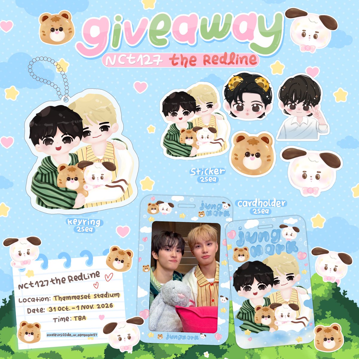 xaleixs03da_w's tweet photo. GIVEAWAY
NCT 127 THE REDLINE IN BKK

    Keyring – 25 pcs/day
    Card holder – 25 pcs/day
    Sticker – 25 pcs/day

Date: 31 Oct – 1 Nov 2026
Location: Thammasat Stadium

#THE_REDLINE_BANGKOK
#NCT127_5TH_NEOCITY_THE_REDLINE
#NCT127_5TH_NEOCITY_BANGKOK_THE_REDLINE https://t.co/33PJD2HcAr