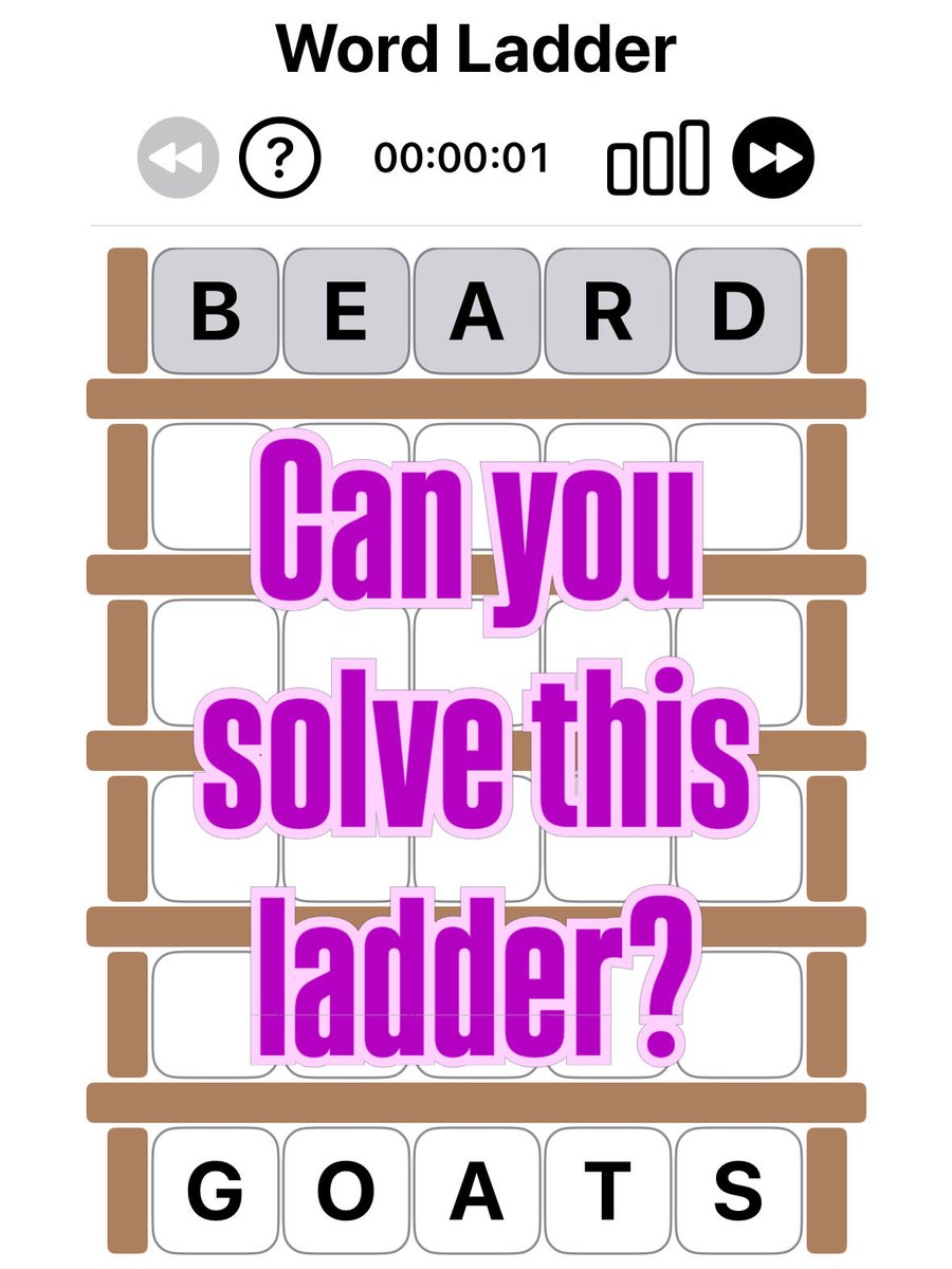 benzsoftware's tweet photo. #wordladderbraingames #wordladder #braingames #NoAds #benzsoftware #wordchallenge #wordgames #dailyladder #morethanwords #startastreak #mentalfitness #mentalexercise #mentalagility https://t.co/PcZupjO2wF