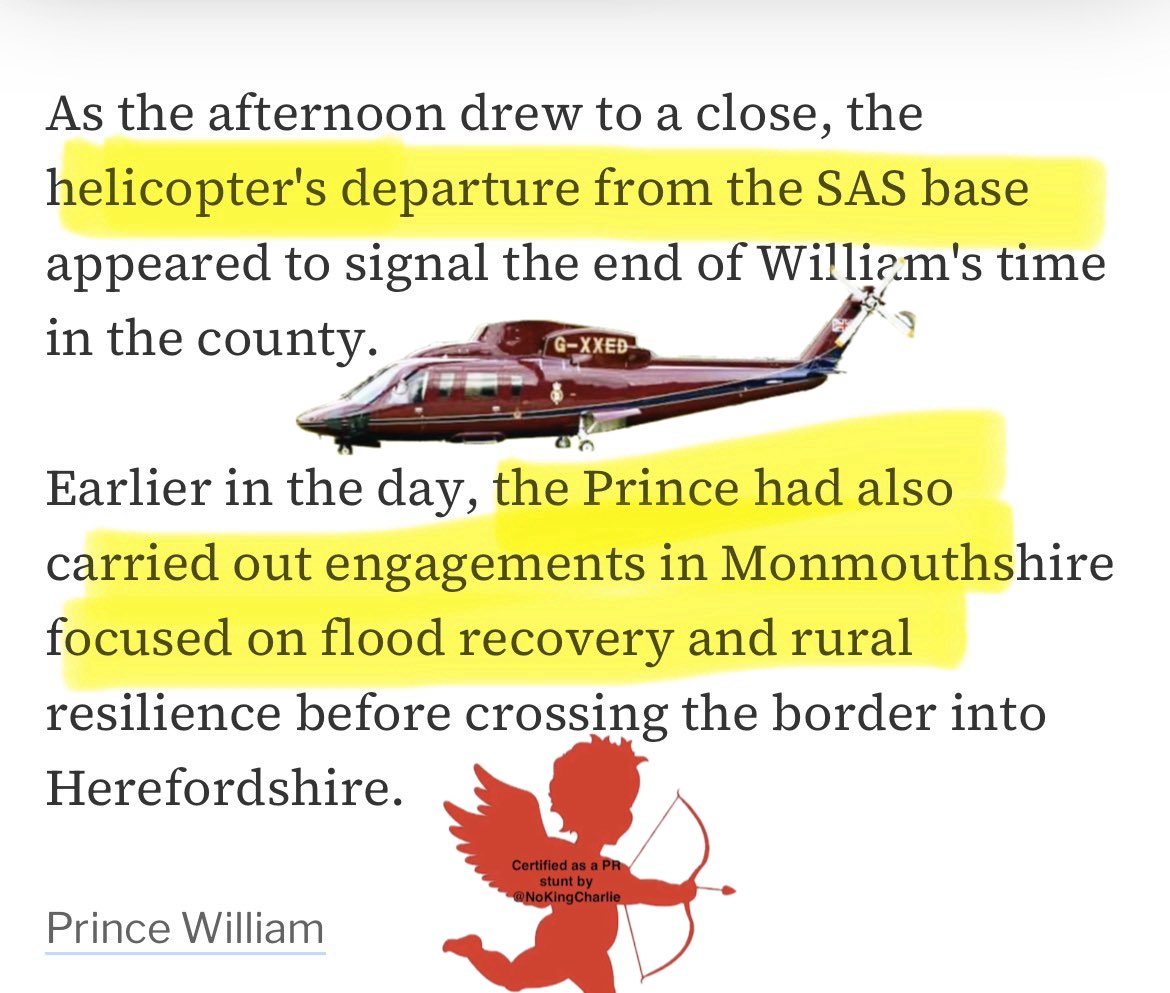 NoKingCharlie's tweet photo. The Eco Prince took a chopper to visit communities devastated by climate change
#greenwashing
#willywashing
Are you beginning to think it is all a con? https://t.co/34zP7m4gks