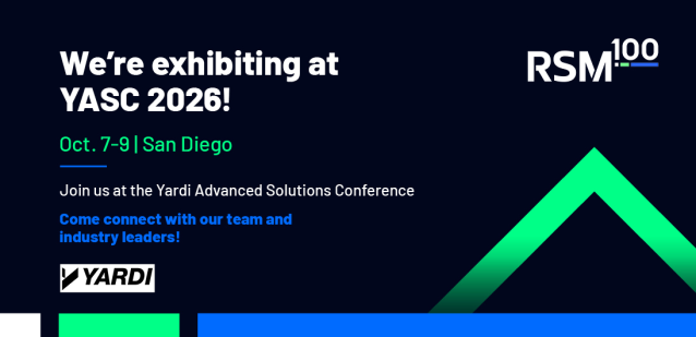 Matthew_Riccio_'s tweet photo. RSM is exhibiting at YASC 2026, Oct. 7-9 in San Diego. Our Yardi experts will be on hand to share insights on streamlining property accounting, driving efficiency and getting more from your technology. Stop by and say hello. https://t.co/JdYRIC3owl https://t.co/hQ1cOmE2Qx