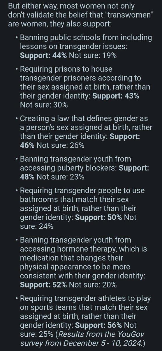 kaalimance's tweet photo. Most women don't support transgenderism.

This is one of the most brazen cases of cultural gaslighting of women in modern history. https://t.co/gRBIfwzIYk