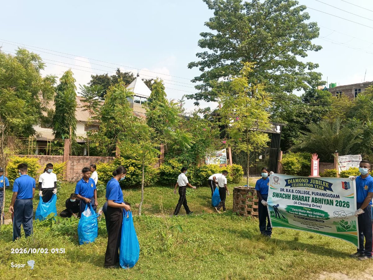 ncc_gp's tweet photo. SWACHH BHARAT ABHIYAN 2026
The NCC sub unit of 8 Assam Bn NCC, Nagaon, form Dr. B.K.B. College, Puranigudam, conducted a cleaning drive under the theme “Swachhata Mein Sahbhag: Swachh Bharat, Viksit Bharat” on 2 October 2026.
The cleaning drive covered the century-old two-storied Red Minar located near Puranigudam Bor Masjid and to the high-footfall market area of Na-Alimur
The NCC cadets and the local community undertook to promote cleanliness, environmental awareness, and a sense of civic responsibility. 
The cadets and locals collectively accumulated garbage, plastic waste, and single-use plastics from the public spaces. The collected waste was properly segregated and disposed of safely in accordance with cleanliness and waste-management practices.
The initiative reflected the NCC's commitment to community service, environmental protection, and the promotion of a clean and responsible society. @nccner @HQ_DG_NCC