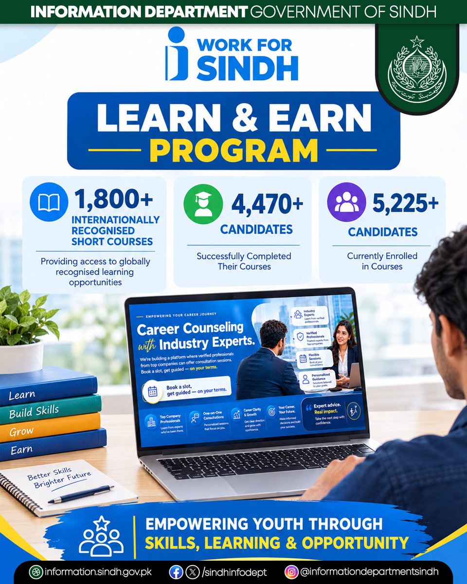AsadAliMemon787's tweet photo. I Work for Sindh is an official Government of Sindh employment and career portal established to facilitate access to employment opportunities, skills development, and career advancement services.
#IWorkForSindh https://t.co/pidiSLnSBu