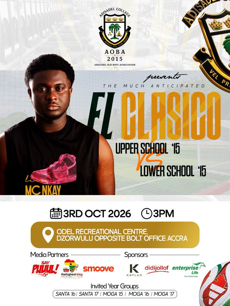_santa15's tweet photo. 🎶More Jama go Dey tomorrow!!!!!

See y’all tomorrow!!! 
Odel Recreational Center, Opposite Bolt Office, Accra. 
3pm sharp!

We want to see @mog_a15 @MOGA2016__ and @officialmoga_17 on penalty shootout duties🫣💜🤍

#elclásico #games #santamoga https://t.co/O8JIRcNrXz