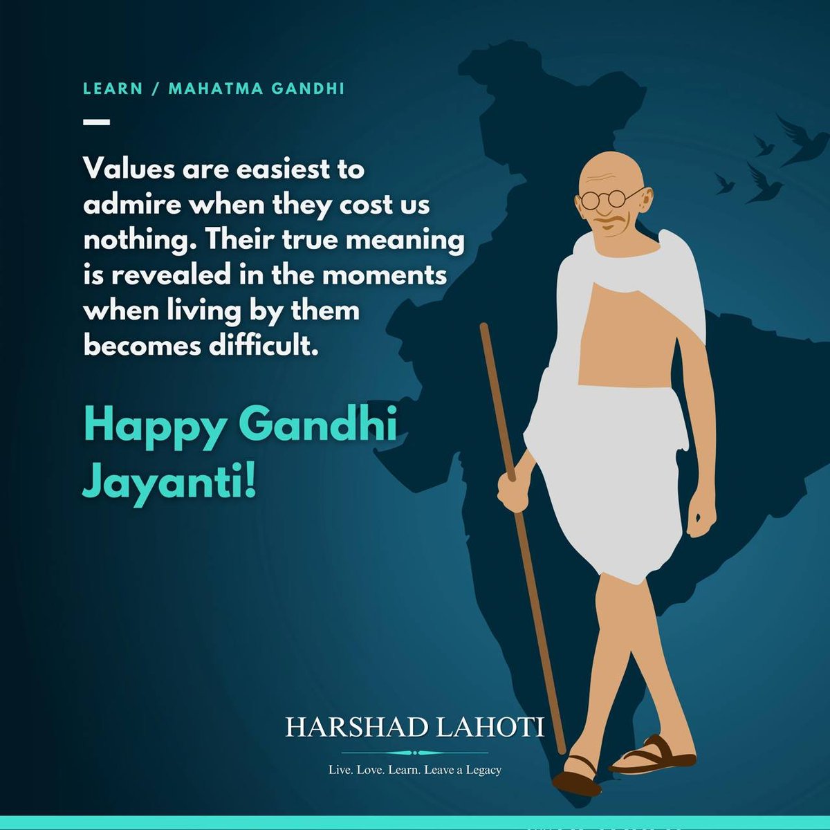 harsshad's tweet photo. Values are easiest to admire when they cost us nothing. Their true meaning is revealed in the moments when living by them becomes difficult.
Happy Gandhi Jayanti! (1/9)
#GandhiJayanti #MahatmaGandhi #Truth #NonViolence #Integrity #Leadership #Values #Learn #02Oct26 https://t.co/WhEHcMTXmM
