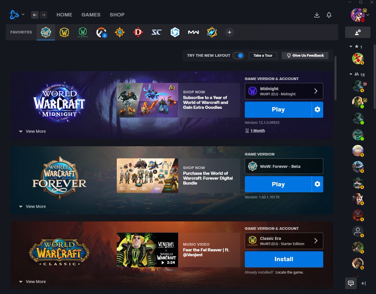 MsYaniG's tweet photo. The new BNet layout displays all 3 versions of WoW in one place. ☺️ https://t.co/aWRu0F6yjb