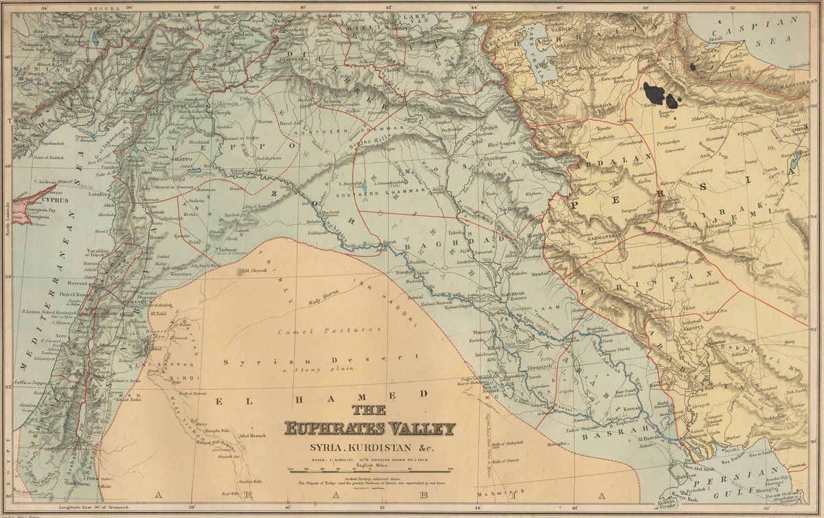 EdmapsCom's tweet photo. History, maps and territories: "The Euphrates Valley,  Syria, Kurdistan & c." (from Stanford's London atlas of universal geography..., London, Stanford's Geographical Establishment, 1904)
A British view of the Levant under Ottoman rule, early 20th century.
#history #historical #map #borders #territories #Levant #MiddleEast #Ottoman #Turkey #Turkish #Arab #Syria #Kurdistan #Lebanon #Iran #Persia #Palestine #Jerusalem #Damascus #Baghdad #Beirut #Aleppo #Tehran
