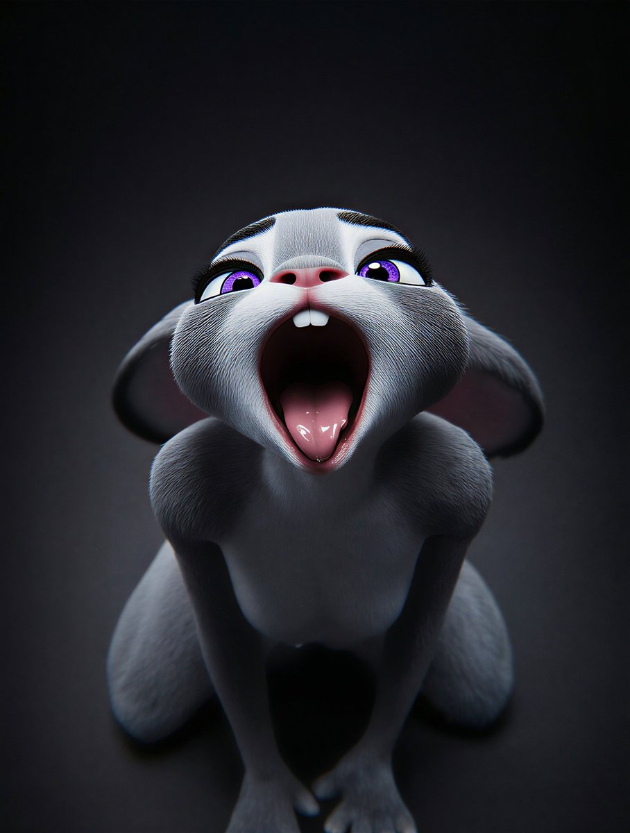 Ai__Immersion's tweet photo. What's with her? Is it sheer ecstasy or did she just spot a carrot? 🥕 
#JudyHopps #Zootopia #Carrot #Bunny #FlusteredBunny #Judy #CarrotLover #ZootopiaAiArt https://t.co/lvL5OesWdq