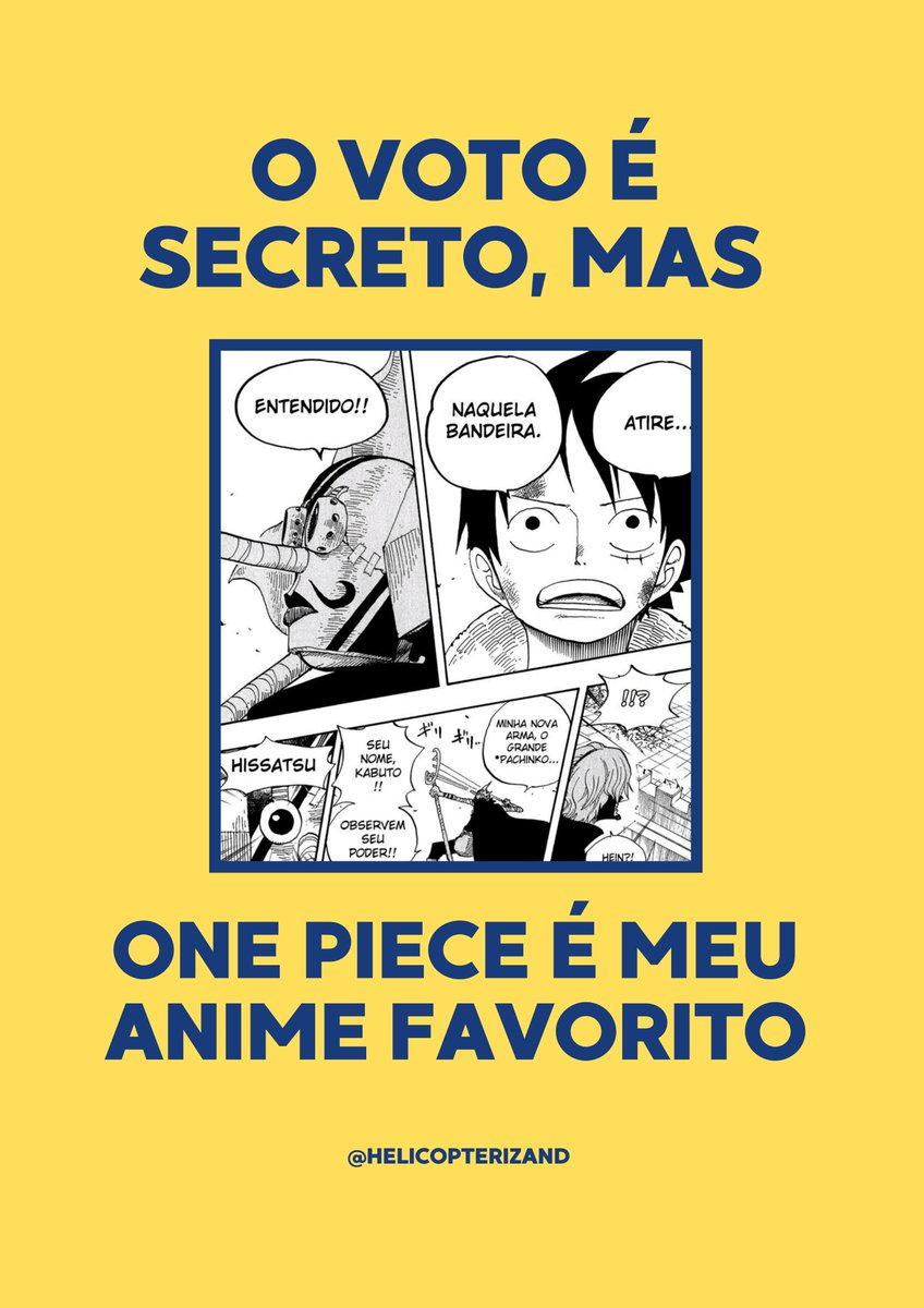 helicopterizand's tweet photo. O voto é secreto, mas one piece é meu anime favorito (PARTE 3) https://t.co/RBBA7BCmo4