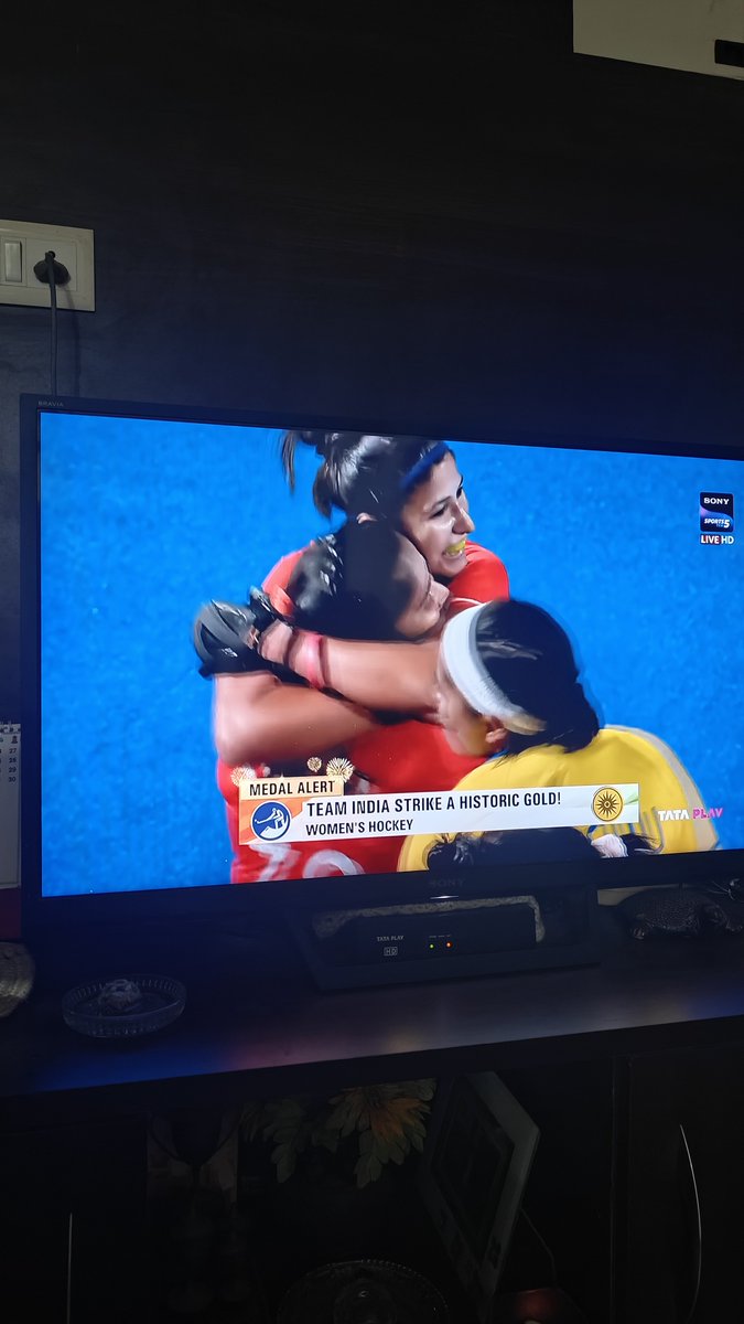 Sindhusuta57's tweet photo. 2nd Oct couldn't have been better!

What a match!
Historic gold after 44 years!

Congratulations to our women's team🥳
Absolutely brilliant defence! 
#proud_moment
#hockeyIndia
#BharatKiBeti https://t.co/mGmSKTlQyk