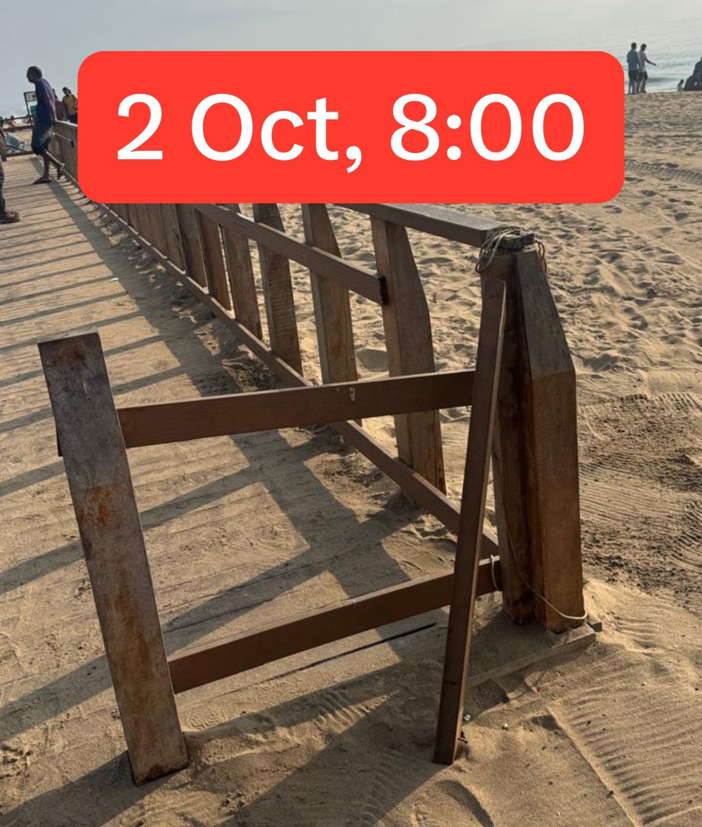 DisabilityIndia's tweet photo. Rubbish has been cleared, but maintenance of Besant Nagar beach access path continues to be abysmal @chennaicorp @sameerangs @RDCSouth_GCC .

Broken railings are encouraging miscreants to break more, in the course of a day. 

Life cycle access please!
#BrokenWindowTheory #Sustain https://t.co/9UvXyBKIJU