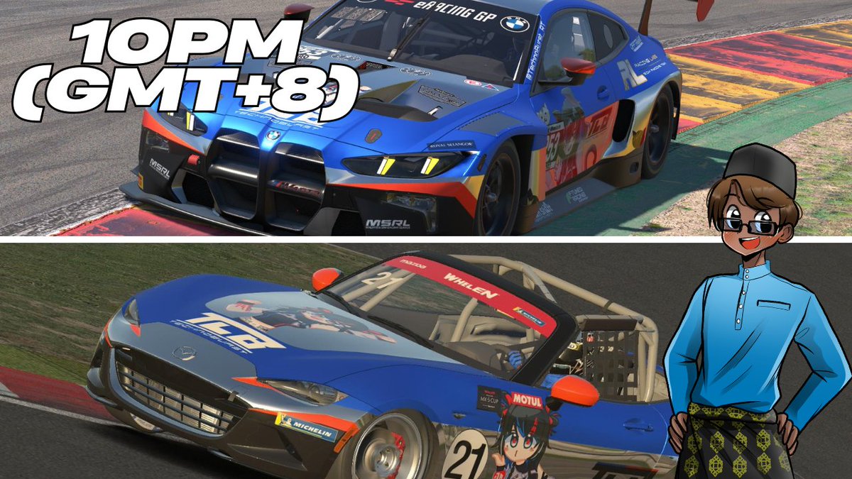 primer_icetea's tweet photo. 📹STREAM NIGHT📹
HEYHO EVERYONE! Tonight I'm gonna practice with 2 different classes for cars for tomorrow night's iRacing race! The MX-5 and the M4 GT3!
https://t.co/W3GmLw7xin @ 10PM(GMT+8)!
See you soon!
#MYVT #racingvtuber https://t.co/mdQKIxqWsJ
