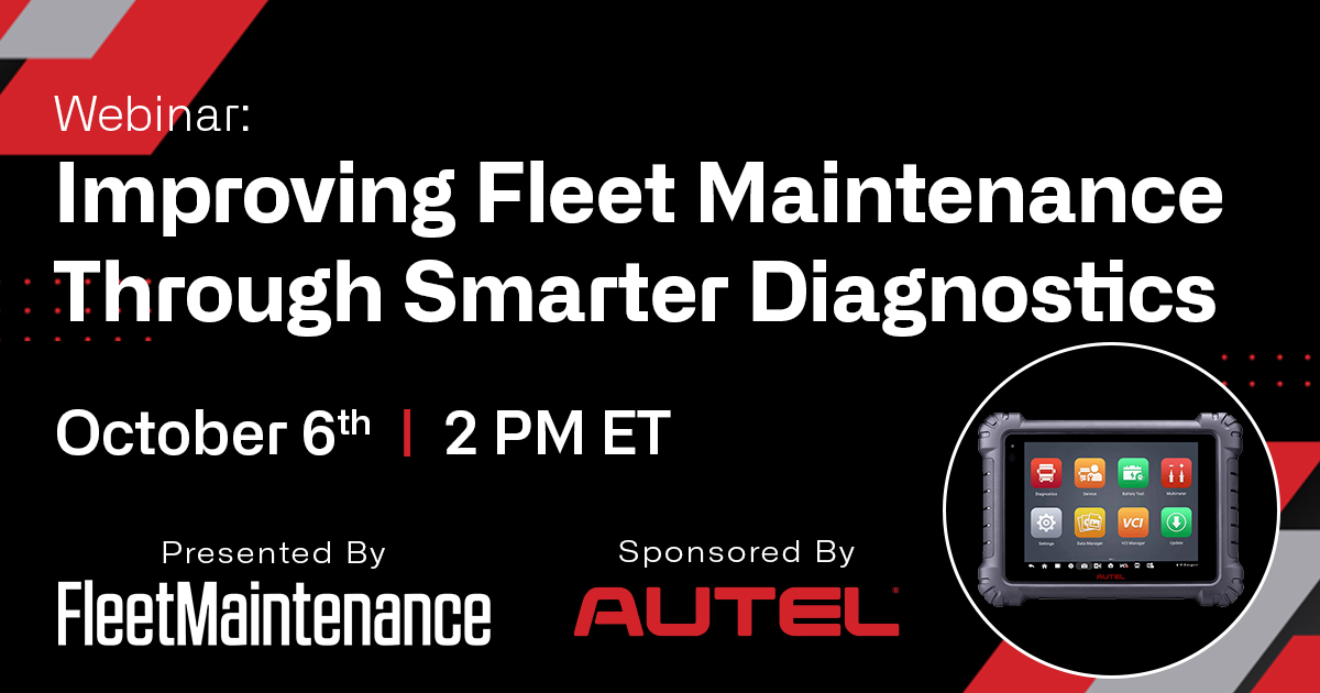 AutelTools's tweet photo. Don't miss out on this webinar! 

Register today for a virtual discussion on October 6th at 2 PM  about how advanced diagnostic technology can help fleet maintenance teams identify problems more quickly, reduce time spent troubleshooting, and make more informed repair decisions across a diverse range of vehicles and equipment.

Register: https://t.co/T7PcSHCI32