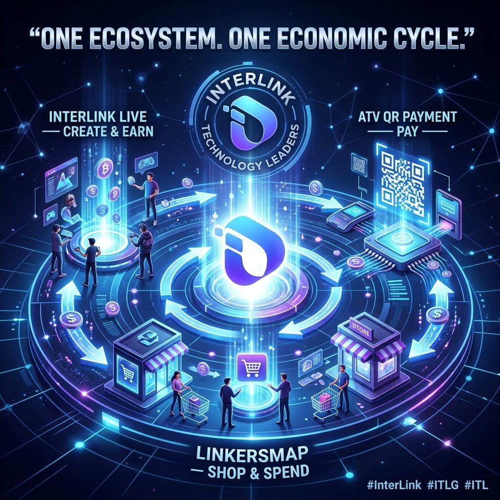 Iukhan1122's tweet photo. One ecosystem. One powerful cycle. 🔄
​Creator, meet payment. Shopper, meet your map. Powered by the heart of it all: the InterLink Technology Leaders. Experience a seamless economic loop that works for everyone.
​#InterLink #ITLG #ITL https://t.co/opFavOLzlb