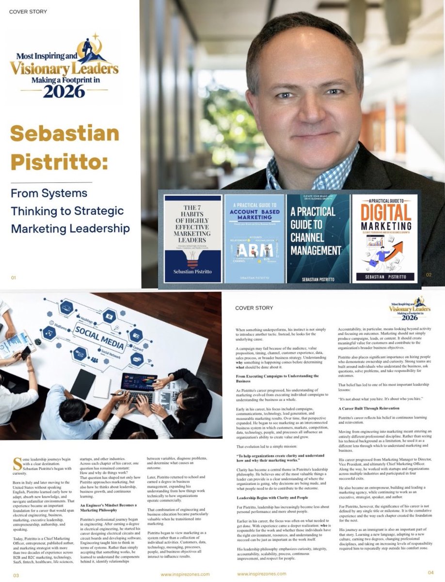 spistritto's tweet photo. Thank you to Inspire Zones Magazine for the opportunity to share my journey, experiences, and perspective on marketing leadership.

I’m grateful for the conversation and the chance to reflect on the lessons I’ve learned throughout my career and the ideas behind the books. https://t.co/RcWgMUR76r