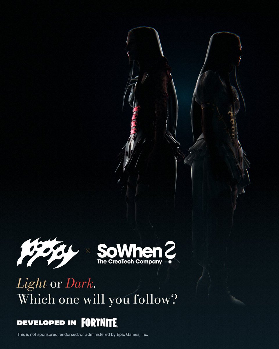SoWhenStudio's tweet photo. Two sides.
Light or Dark.
Which one will you follow?

Subscribe to the SoWhen creator account on Fortnite so you don't miss a thing

#CreatedInFortnite #IamPoppy
#SoWhen #UEServicePartners https://t.co/8dxJicEzPs