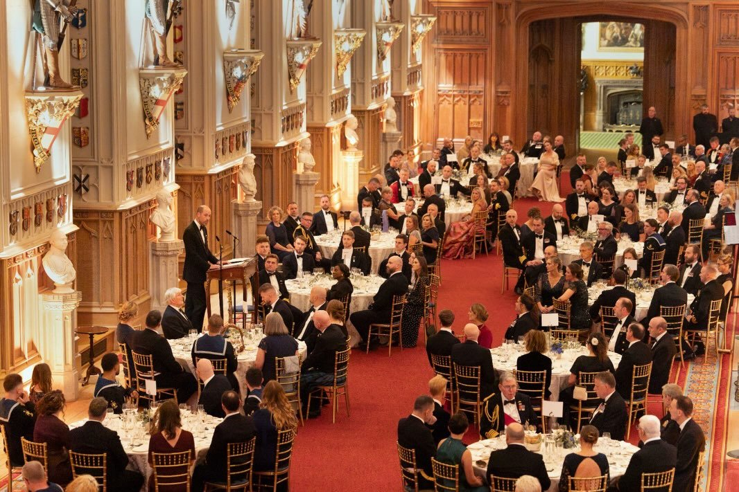 Katrnish's tweet photo. Kensington Palace shared pictures of Prince William, who as Commodore-in-Chief, hosted a dinner at Windsor Castle to mark the 125th anniversary of the Submarine Service. https://t.co/npwbH74pcJ