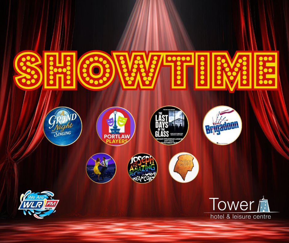 wlrfm's tweet photo. 🎭 Showtime #ListenIn after the 7pm news, thanks to
@TowerHotel 

🎬 Derek Flynn joins us to chat about Theatre Vamps’ new play, The Last Days of the Glass.
🎭 Freddie Kelly and Dermot Sullivan tell us all about the Portlaw Players’ production on stage this week.
🎟️ Win tickets to Joseph and the Amazing Technicolour Dreamcoat at De La Salle College
🎶 We’ll have three in a row from our featured show, Brigadoon, plus loads of great music from Stage & Screen as always.
⭐Plus loads and loads from stage and screen.

📻#ListenIn 📷 https://t.co/f2OhWEOw8m