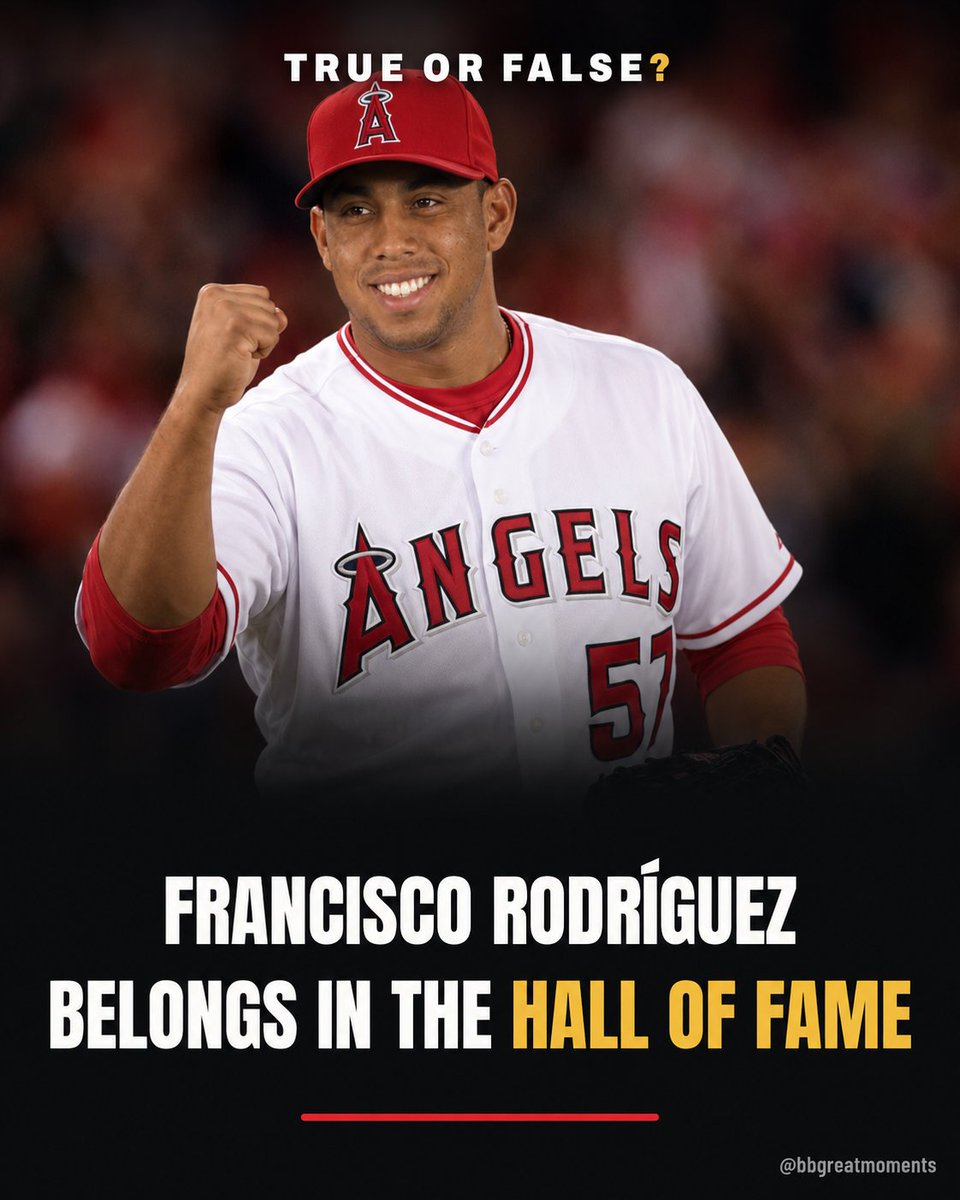 BBGreatMoments's tweet photo. The shame of this one is that his introduction to baseball was better than most whole careers.

He came up in September 2002 with almost no big league experience and then won five games out of the Angels bullpen that October as a twenty year old rookie, throwing a slider that grown men could not touch.

Anaheim won the World Series and he was a major reason why.

There is no reasonable way to arrive in a sport ahead of that, and everything afterward had to be measured against a month nobody could repeat.

He later set the single season saves record with 62 in 2008 and finished with more than 400 for his career, which at most positions would end the conversation.

Relievers face a brutal standard in Cooperstown.

The bar is essentially Mariano Rivera and a small handful of others, and one record season does not clear it, so the card gets a no.

Would you have said no on this one?