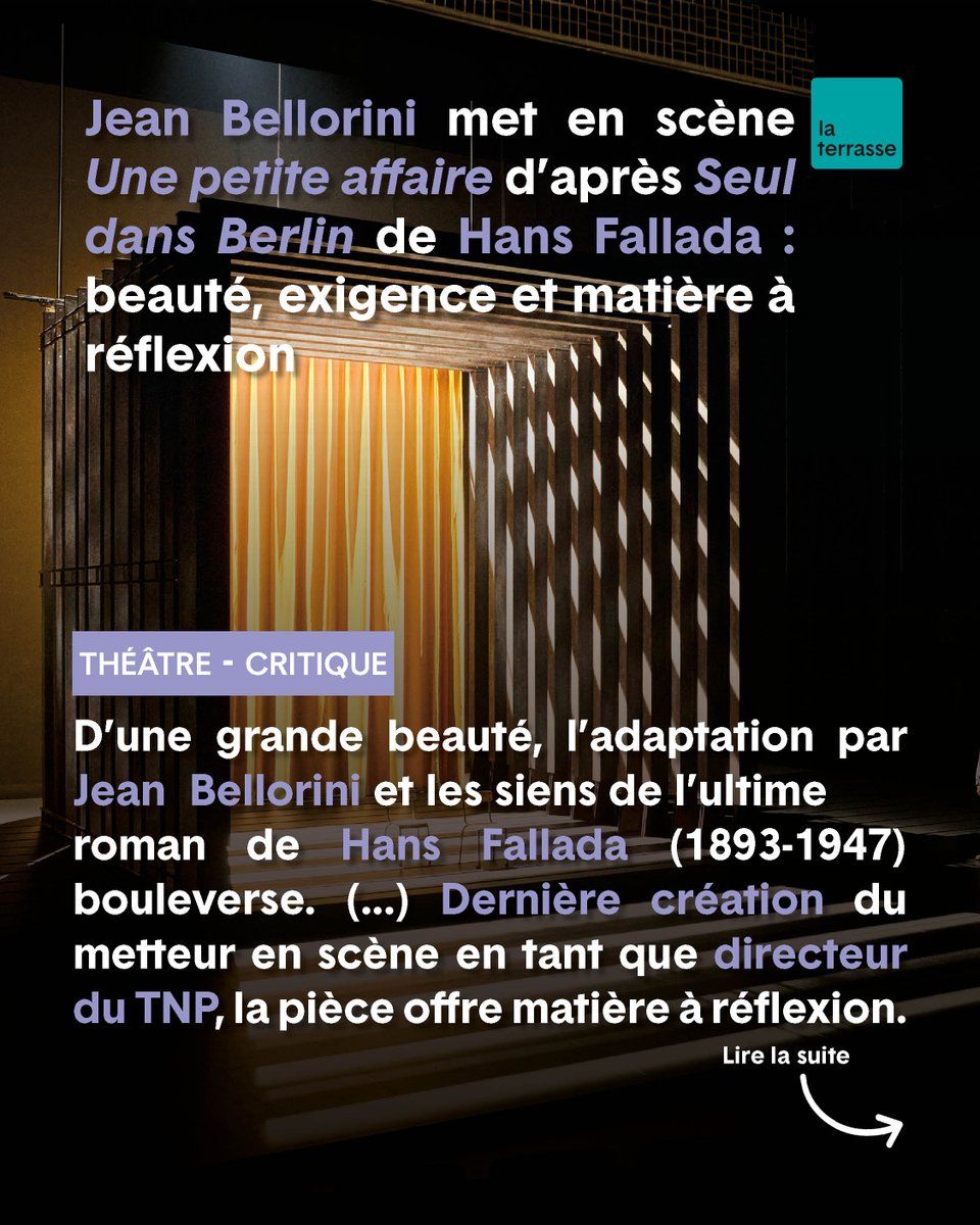 news_laterrasse's tweet photo. 🎭THEATRE - UNE PETITE AFFAIRE
👉Retrouvez l’article d'Agnès Santi en ligne : https://t.co/pupd2gYlpf
🗓️ « Une petite affaire »
Du 29 septembre au 17 octobre au TNP Villeurbanne
📷 © Christophe Raynaud de Lage
#théâtre #TNP #HansFallada #laterrasse #critique https://t.co/ha5E7KOfc3