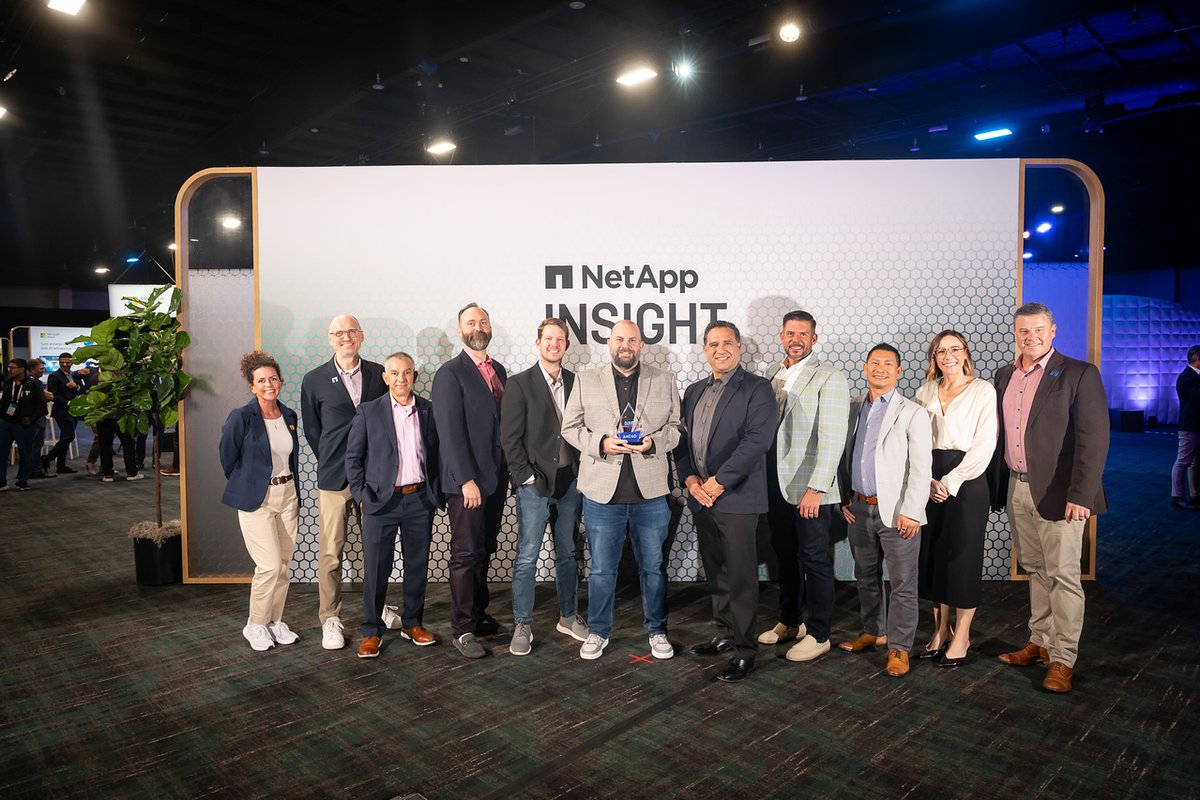 Ahead's tweet photo. AHEAD has been named @NetApp North America Cloud Partner of the Year for driving #cloud data services + #digitialtransformation results in FY26! โ๏ธ๐
Thank you to @NetAppPartners for the recognition and to our team for continuing to drive results for clients.
#NetAPPINSIGHT https://t.co/vtnxPhLsTo