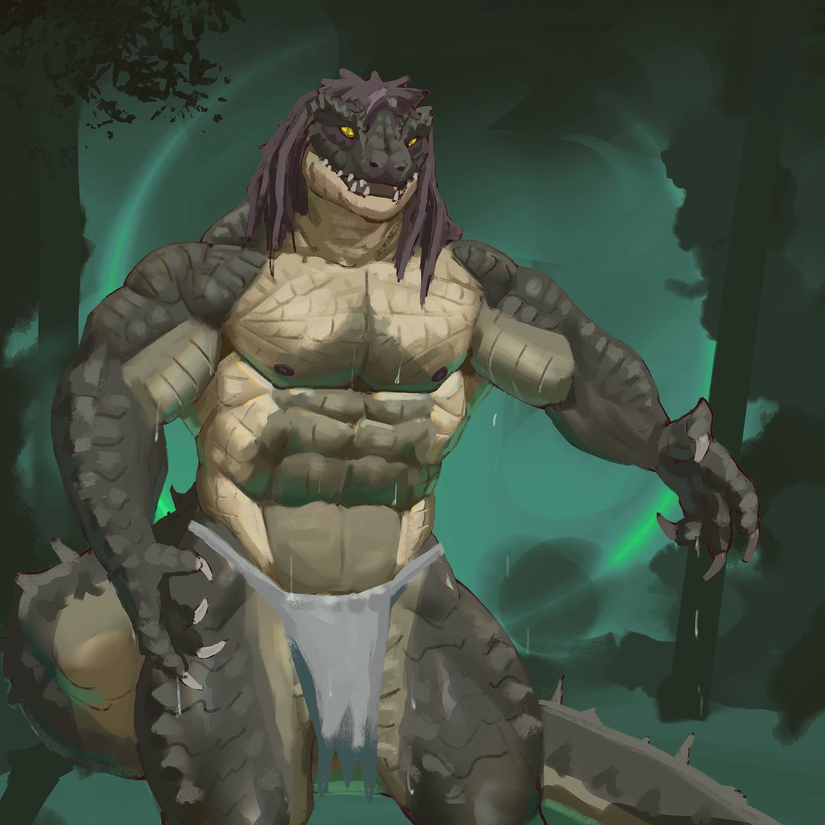 KtsuArt's tweet photo. Weretober2026 day 2 Maned crocodile https://t.co/xNjwEYZZU5