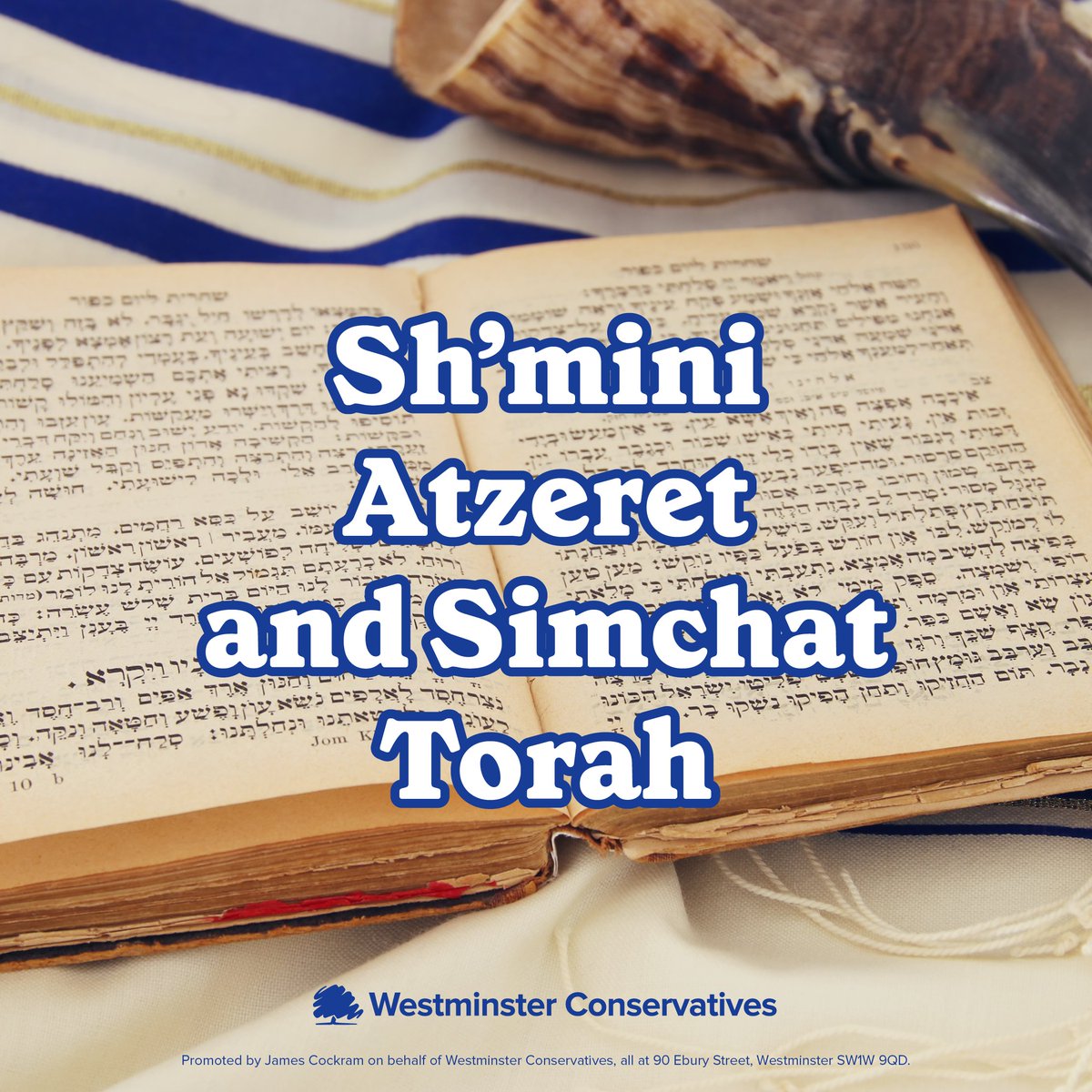 westminstertory's tweet photo. 📜 Chag Sameach to everyone in Westminster marking Sh'mini Atzeret tonight and Simchat Torah tomorrow night. Three years on, many will dance and remember at once. We hold both with you. #SimchatTorah https://t.co/4uJW3P3RZg