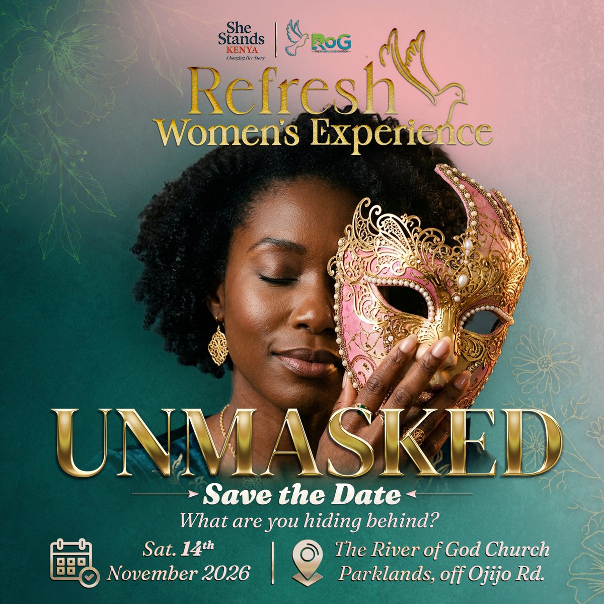 carole_kiamah's tweet photo. Ladies, Something exciting is coming!
Upcoming Women’s Conference happening in partnership with She Stands Kenya. The UNMASKED – Refresh Women’s Experience.
SAVE THE DATE, Saturday 14th November 2026 at The River Of God Church.
#unmasked #womensconference #FYP https://t.co/QMWwEQCiyO