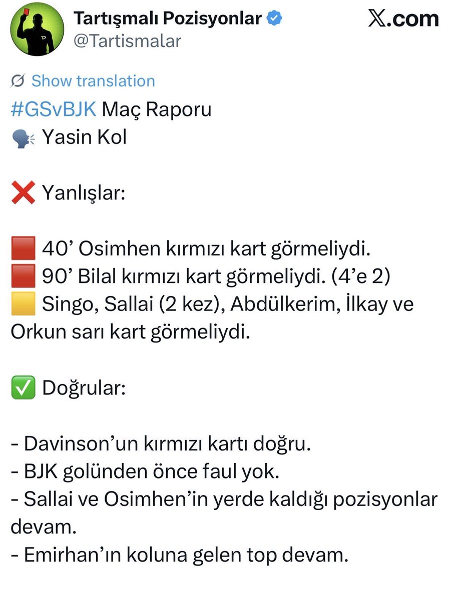 renklisoylemler's tweet photo. 1 Ekim 2025 tarihli Yasin Kol'un Ferhat Gündoğdu'ya gönderdiği hakem listesi, 1-1 biten ve Beşiktaş taraftarlarından fazlasıyla tepki toplayan Galatasaray - Beşiktaş maçına ait!

Maçı hatırlayalım ⬇️ https://t.co/75shC7JMuk