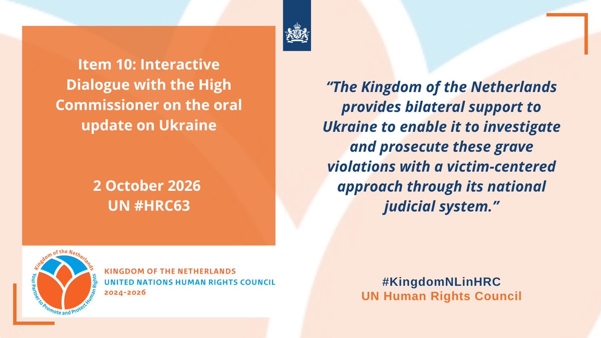 NLinGeneva's tweet photo. At #HRC63 #KNL expressed its grave concern with wide spread conflict-releated sexual violence by Russians in Ukraine. This is unacceptable!
https://t.co/cqFjL6Qos1 https://t.co/6qwsmeyHmI