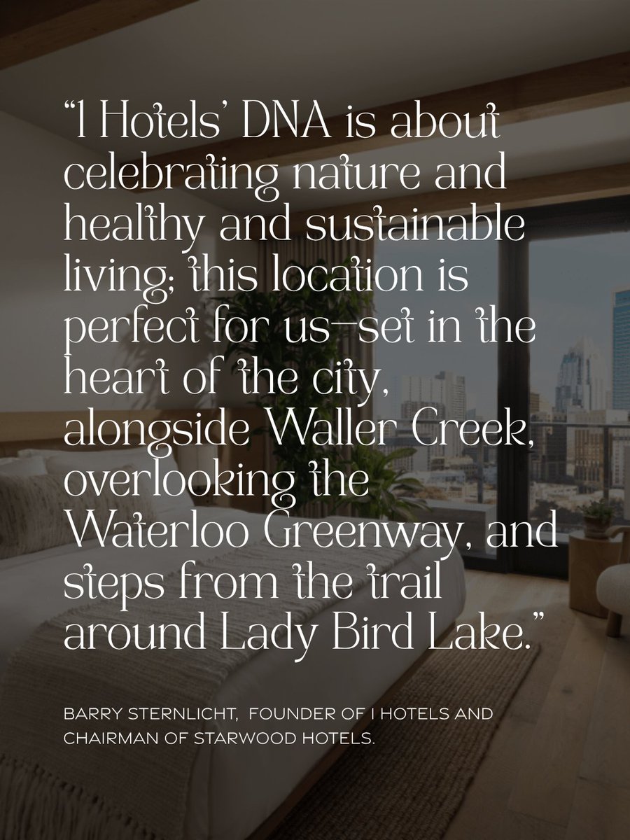 LuxuryTAmag's tweet photo. 1 Hotel Austin has opened its doors, marking the nature-focused luxury brand's Texas debut.

Read more about the new development: https://t.co/CAsFE2ZuQB https://t.co/CEBYk3zjSu