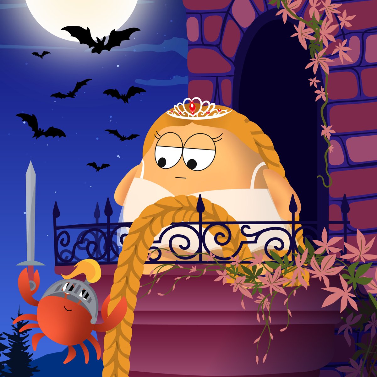 PouAlien's tweet photo. Who needs a knight in shining armor when you have a brave little crab on the way? ^_^

https://t.co/1omdkqAmIR

#Pou3D #RoyalUpdate https://t.co/Qy6nIS4orc