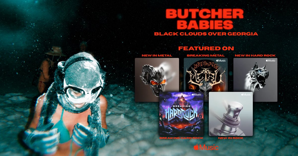 JudgeJuryMusic's tweet photo. Thank you @AppleMusic &amp; @suzytothec for adding “Black Clouds Over Georgia” ❤️‍🔥@butcherbabies @HeidiTheButcher https://t.co/HUfEJINnQc