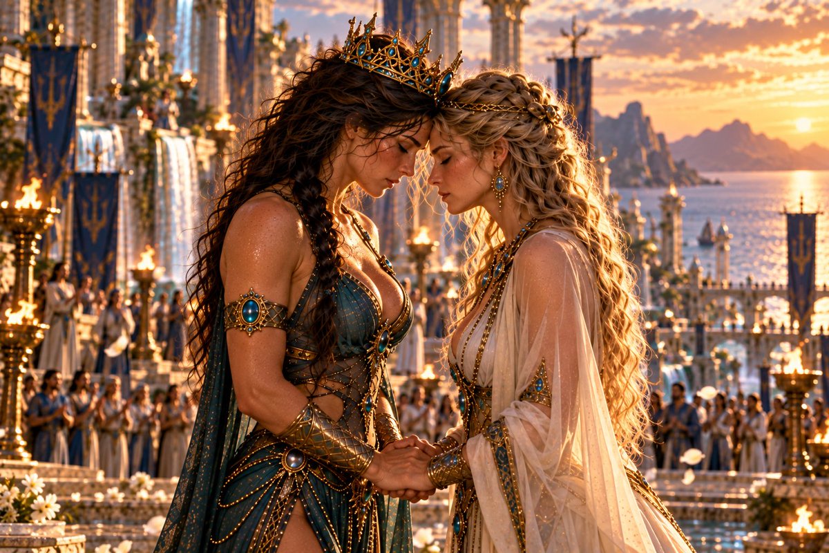 EnderVonF's tweet photo. #aiwoman #aifantasy 3/3
But the story ends quietly. After a private ritual with her priestess, Sage returns alone to her quarters, removes the crown and reflects on its weight. https://t.co/u5Q6HFvSJd