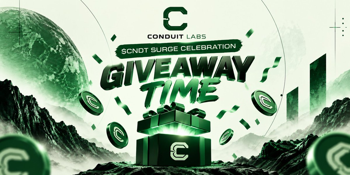 conduitai_labs's tweet photo. Giveaway Time 🎉

$CNDT is SURGING, so we are celebrating with a giveaway 🔥

To win:
💰 $100 total
🏆 4 winners
💵 $25 each

To enter:
→ Like + RT
→ Follow us
→ Drop a comment below 👇

Winners picked randomly in 36 hours ⌛️
Good luck, Conduit fam.
LFG 🚀 https://t.co/uI3XZuqZih