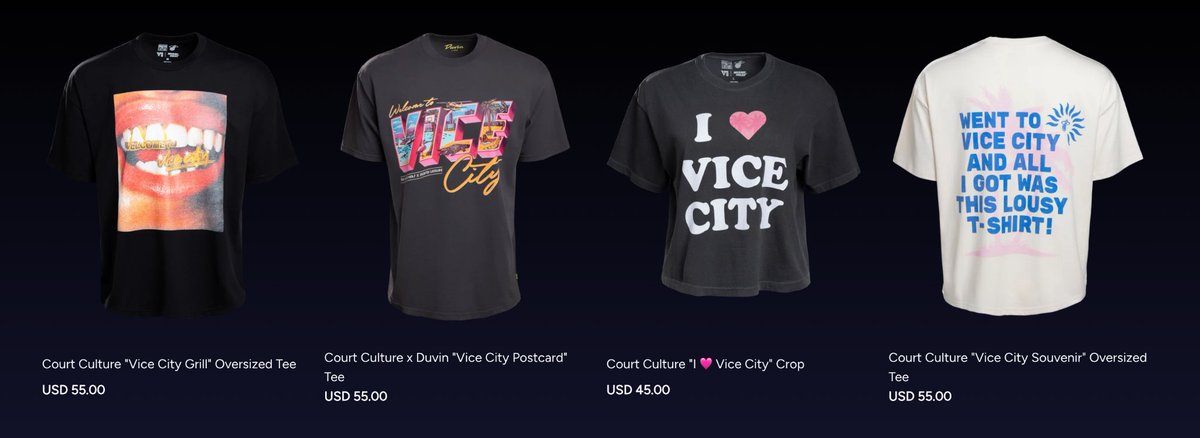 NotForYouIN's tweet photo. 🚨 NEW GTA 6 MERCH JUST DROPPED! 🌴🔥

Rockstar is expanding the Vice City collection with a whole lineup of GTA 6-inspired clothing and accessories.

👕 T-Shirts — $45–$55
🧥 Hoodie — $100
🧢 New Era Caps — $48–$50
👚 Crewneck — $110

Some of the designs include “Welcome to Vice City,” “I ❤️ Vice City,” “Goodtime State,” and classic Miami/Vice City-inspired artwork.

There are also collaborations with Duvin and New Era, giving the collection a proper 80s/90s Miami aesthetic.

And this appears to be only part of the upcoming GTA 6 merch lineup — Rockstar has already confirmed that more apparel and collectibles are coming to the Rockstar Store.

Which one are you buying? 👀