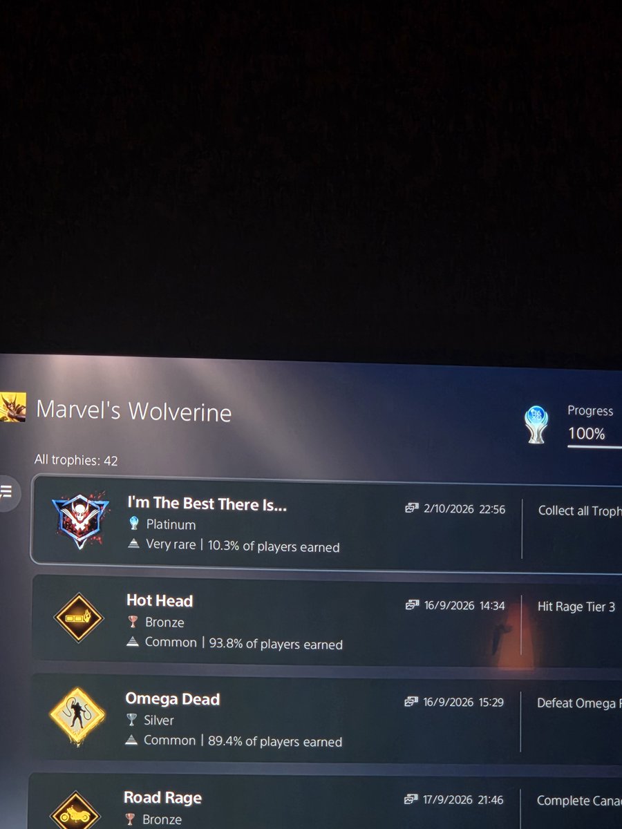anotherclone's tweet photo. Just platinum Wolverine. Loved it. It what you want a Wolverine game to be. Bloody and fun. #wolverine https://t.co/7oEJEECDDZ