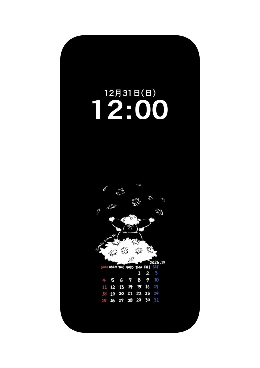 tohoi_so's tweet photo. 10月の壁紙です。黒と白好きな方使ってね。
＃スマホ壁紙 ＃カレンダー配布 ＃wallpaper #illustration‌‌ https://t.co/Fu7VJr97nk